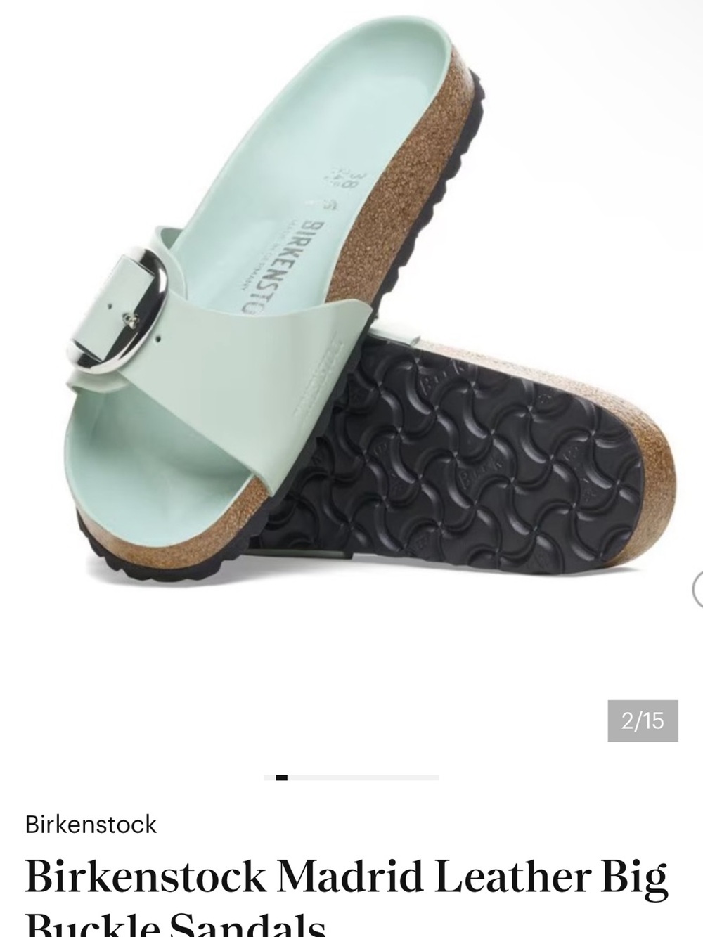 Birkenstock Madrid Big Buckle Sandals in Mint Blue